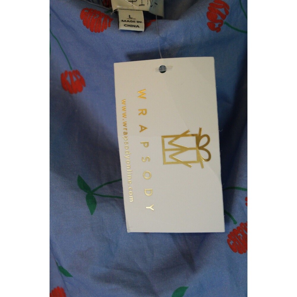 Pinch Boutique Dress Tank Cherries Blue Size Large NEW With Tags - Picture 6 of 10